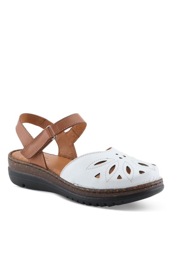 Azmira Women’s Wedge Sandal Laser-cut Leather & Cushioned Footbed