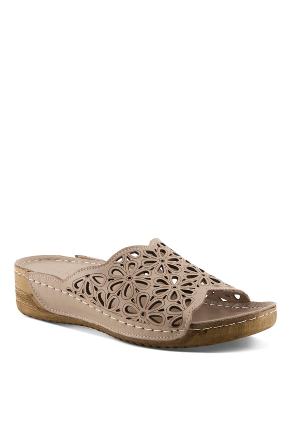 Bloomella Women’s Leather Wedge Mule with Soft Cushion & Comfort