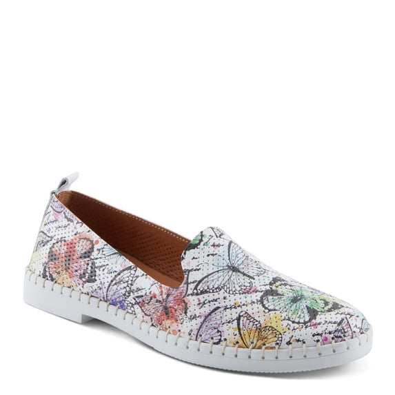 Spring Step Carraway Women's Leather Flats with Cushioned Footbed, Print, Detail