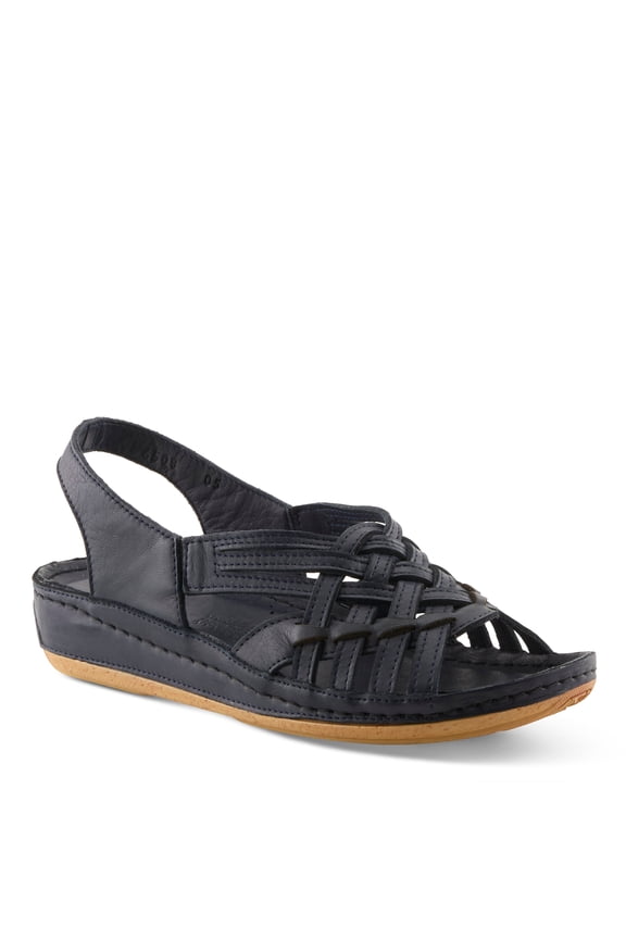 Choi Women’s Woven Leather Wedge Sandal with Soft Insole & Easy Fit