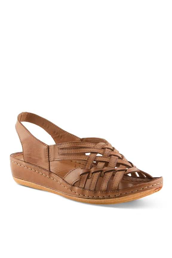 Choi Women’s Woven Leather Wedge Sandal with Soft Insole & Easy Fit