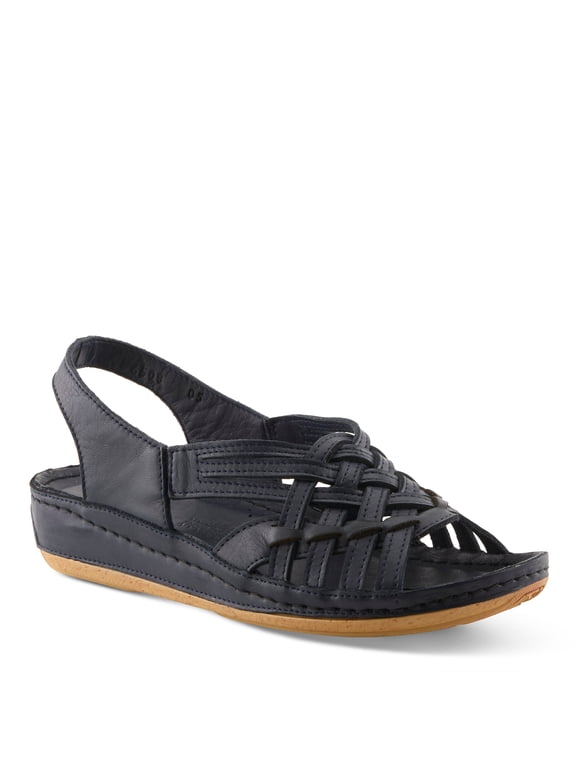 Choi Women’s Woven Leather Wedge Sandal with Soft Insole & Easy Fit