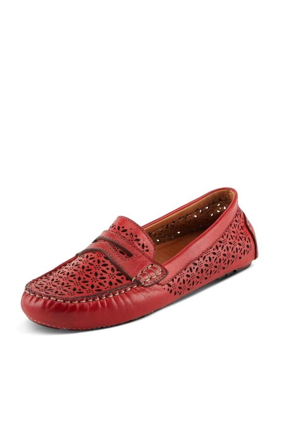 Crain Women's Laser-Cut Out Moccasin with Removable Insole