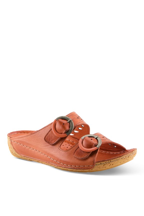 Gelatia Women’s Slide Sandal with Laser-cut Straps & Cushioned Wedge