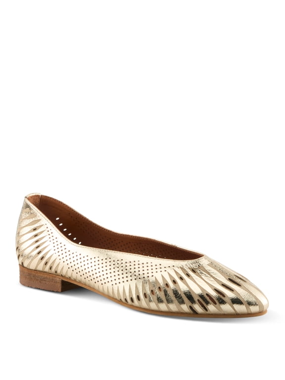 Jovy Women’s Leather Flat with Modern Cutouts & Lightweight Comfort