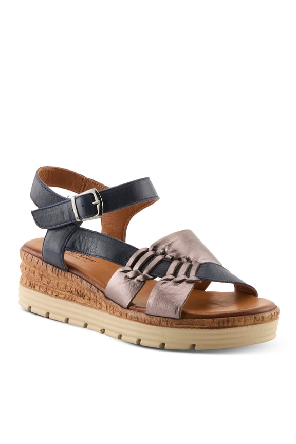 Kirra Women’s Leather Wedge Sandal - Adjustable Fit & Cushioned Ease
