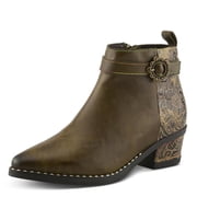 Spring Step LArtiste Acree Boots for Women Stylish Comfortable Booties - Hand-Painted Leather Upper Cushioned Insole - Breathable Lining Side Zipper Boot