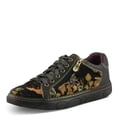 thumbnail image 1 of Spring Step L'Artiste Danli-Fab Fashion Sneakers – Premium Leather with Tapestry Print Upper - Lace Up Zipper Closure, Removable Insole, Flat Platform Sole, 1 of 9