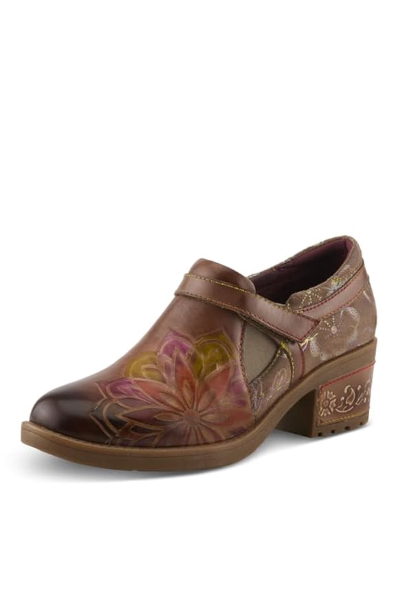Spring Step L'Artiste Mastella Slip-On Loafers | Hand-Painted Leather Loafer Heels with Artistic Detailing