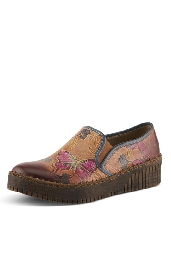 L'Artiste Priela Slip-On Loafers | Hand-Painted Leather Shoes with Butterfly-Inspired Design