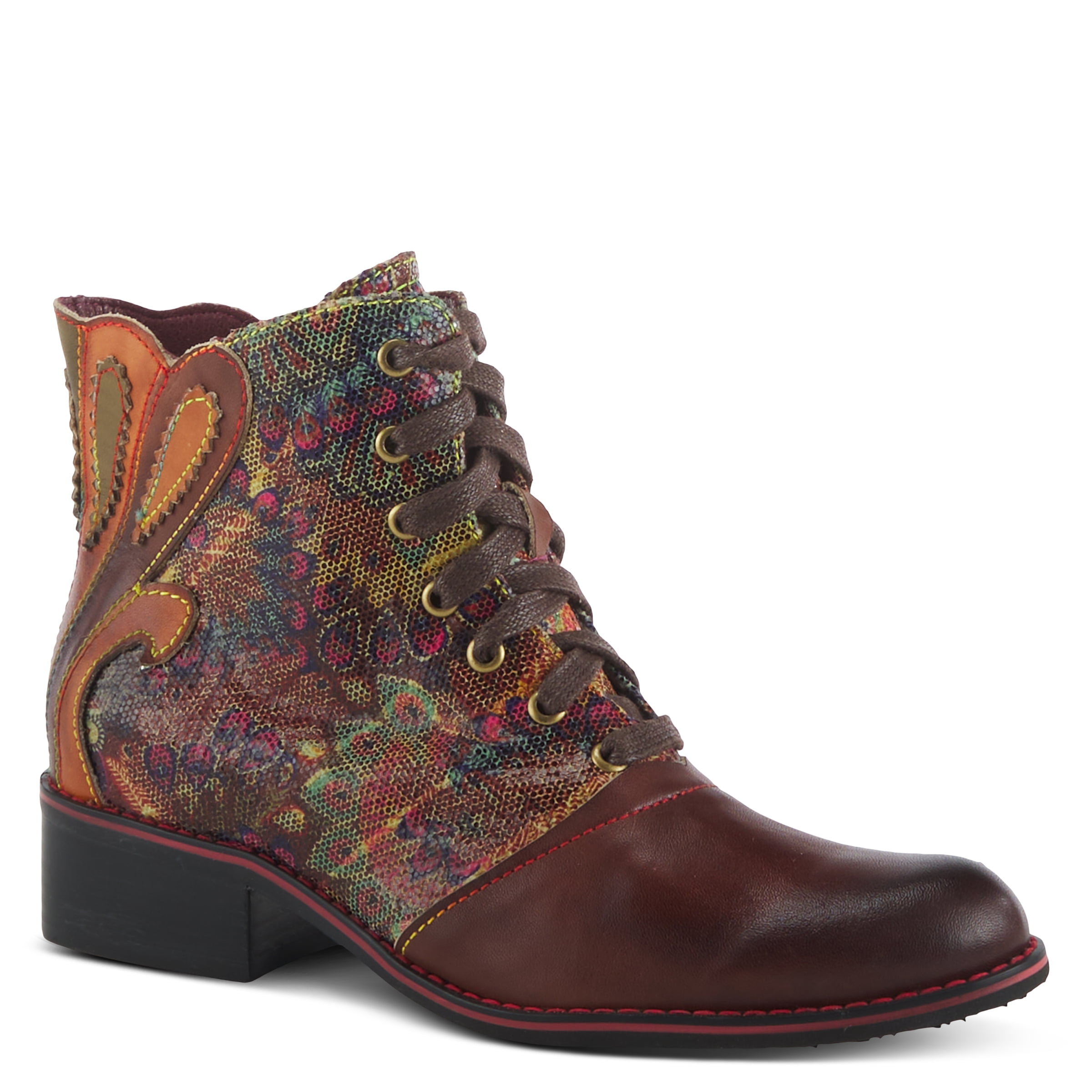 L'ARTISTE Women's Ankle Boots - Hand-Painted Ombre Leather, Architectural Heel, Inside Zipper (Approx. 2 3/8" Heel)