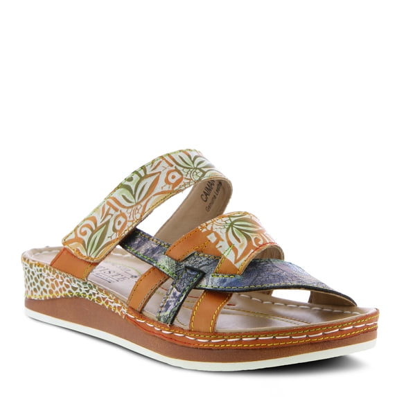 Spring Step L’Artiste Women’s Caiman Hand Painted Leather Slide Sandal