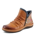 thumbnail image 1 of Spring Step L’Artiste Chesapeake Women’s Floral Bootie – Hand-Painted Leather Burnished Design – Bohemian Ruched Front, Flexible Sole, Inside Zipper Boots, 1 of 9
