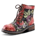 thumbnail image 1 of Spring Step L'Artiste Fantastic Booties for Women - Floral Hand Painted Womens Ankle Boots Low Heel - Everyday Wear Leather and Textile Western Booties, 1 of 9
