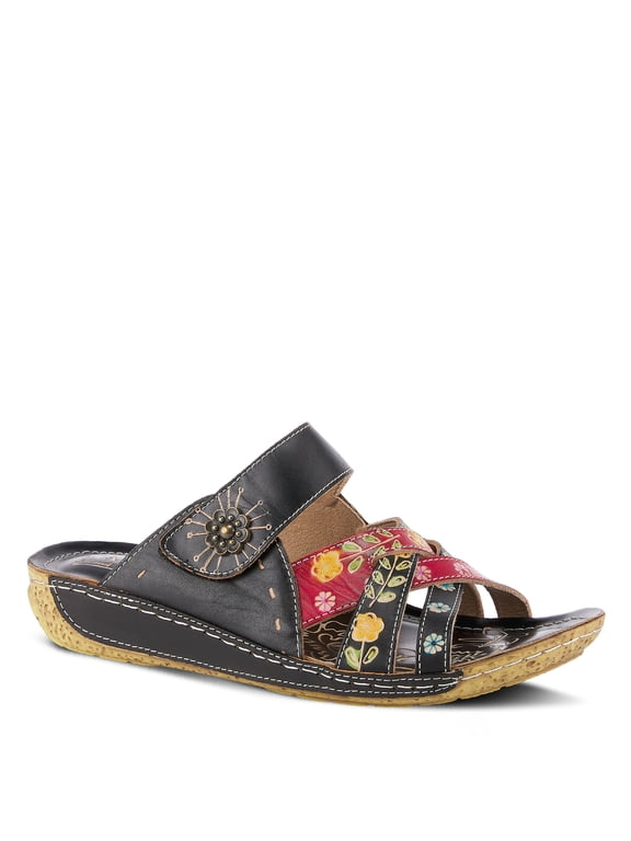 L'Artiste Leigh Women's Stylish French Wedge Slide Sandals