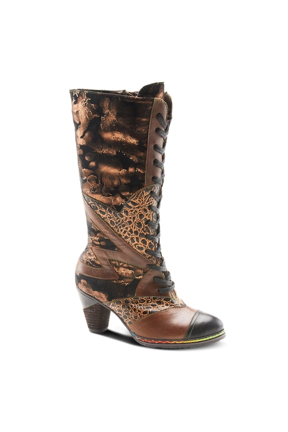 L`Artiste Malagie-croco Women's Lace-up Boot with Hand-painted Leather Comfort