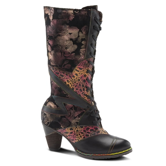 L`Artiste Malagie-croco Women's Lace-up Boot with Hand-painted Leather Comfort