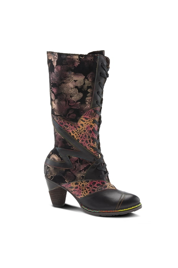 L`Artiste Malagie-croco Women's Lace-up Boot with Hand-painted Leather Comfort