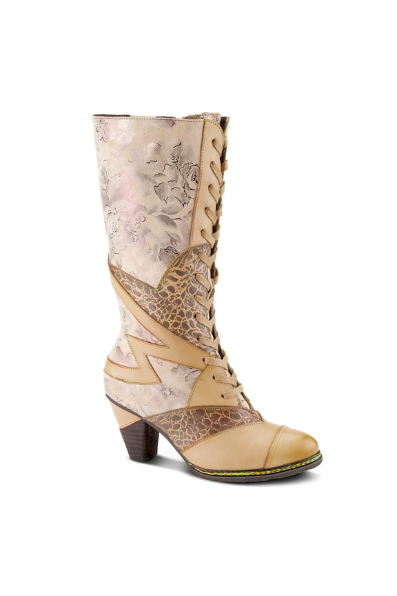 L`Artiste Malagie-croco Women's Lace-up Boot with Hand-painted Leather Comfort