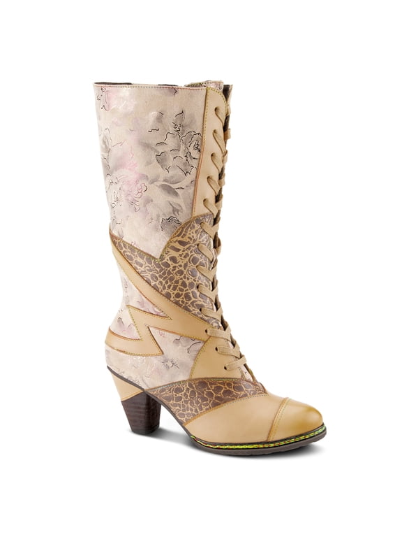 L`Artiste Malagie-croco Women's Lace-up Boot with Hand-painted Leather Comfort