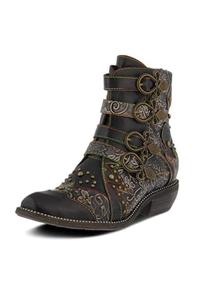 L'Artiste Rodeha Booties for women - Women's Ankle Boots with Zipper Closure - Ladies Boots with Western Style Pointed Toe Silhouette