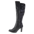 thumbnail image 1 of Spring Step L'Artiste Rozena Tall Boots | Floral Appliqué Mid-Calf Leather Boots with Lace Detailing, 1 of 9