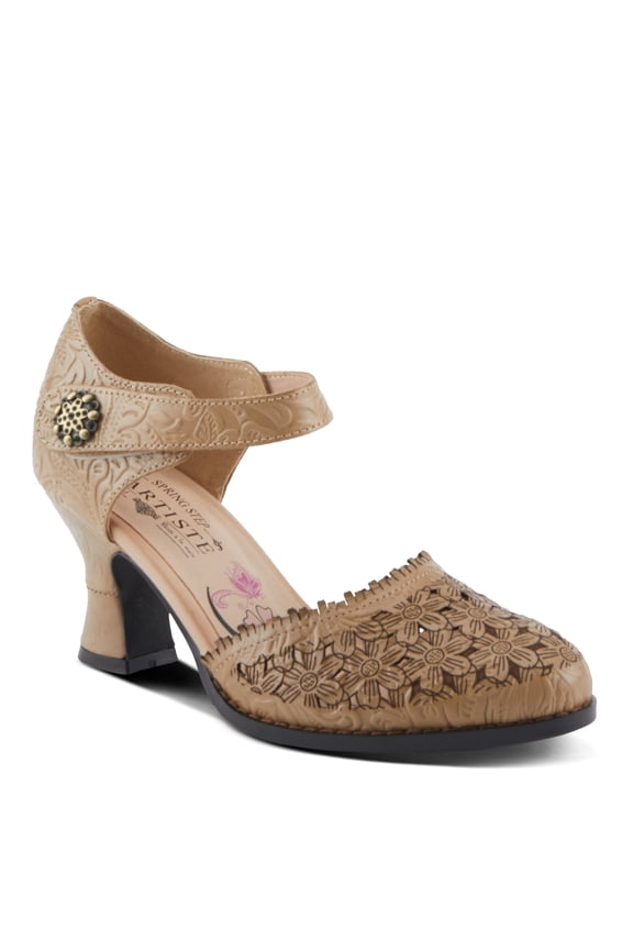 Spring Step L'Artiste Visionary Pump Shoes for Women | French Inspired Hand Painted Leather D'Orsay High Heels for Women with Ankle Strap