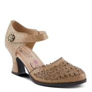 Spring Step LArtiste Visionary Pump Shoes for Women | French Inspired Hand Painted Leather DOrsay High Heels for Women with Ankle Strap