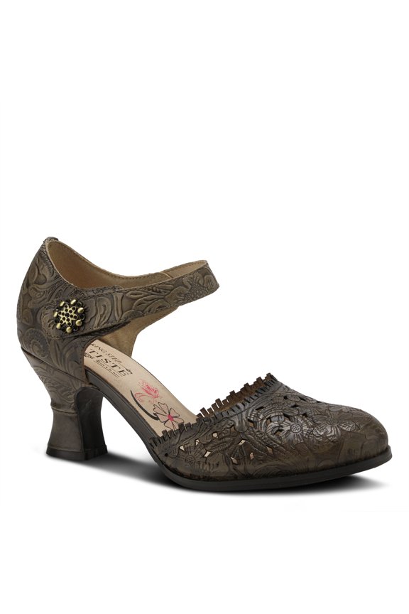 L'Artiste Visionary Pump Shoes for Women | French Inspired Hand Painted Leather D'Orsay High Heels for Women with Ankle Strap