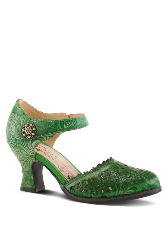 L'Artiste Visionary Pump Shoes for Women | French Inspired Hand Painted Leather D'Orsay High Heels for Women with Ankle Strap