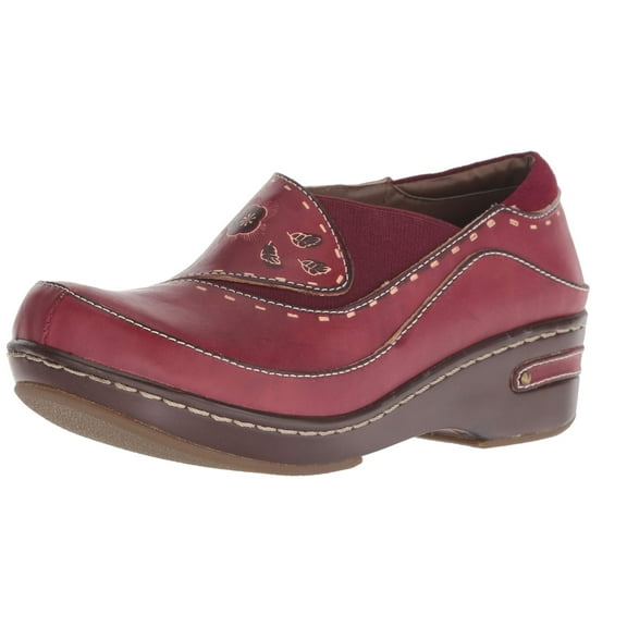 Spring Step L'artiste Burbank Leather Clogs for Women | Hand-Painted Ladies Slip-On Shoes for Work