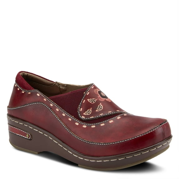 Spring Step L'artiste Burbank Leather Clogs for Women | Designer Hand-Painted Slip-On Shoes | Ladies Casual Platform Clog
