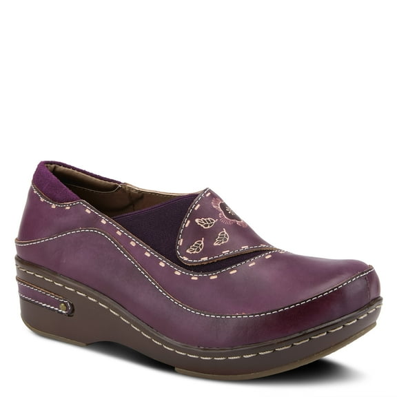 Spring Step L'artiste Burbank Leather Clogs for Women | Hand-Painted Ladies Slip-On Shoes for Work