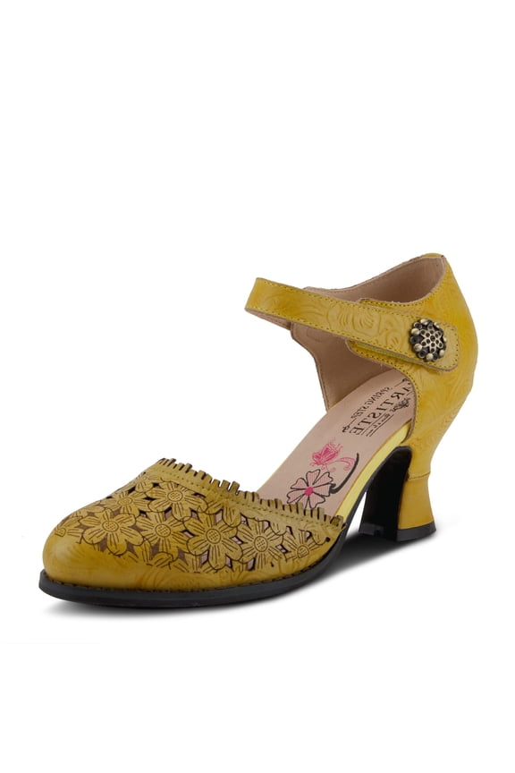 L'Artiste Visionary Pump Shoes for Women | French Inspired Hand Painted Leather D'Orsay High Heels for Women with Ankle Strap