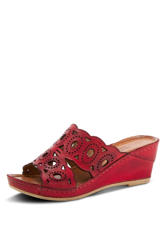 Labarnas Women’s Leather Wedge Sandal with Comfort Insole