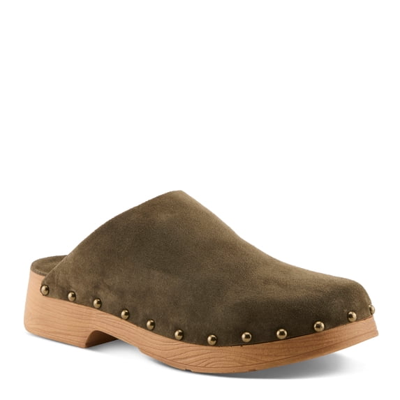 Spring Step Lolarue Women’s Suede Clog with Soft Lining & Cushioned Comfort