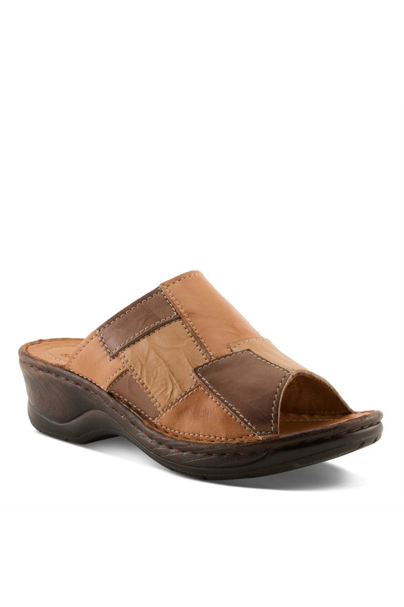 Nivara Women’s Leather Slide Sandal Soft Insole & Supportive Wedge