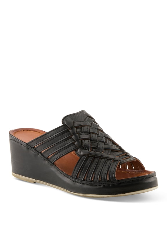 Nokiah Women’s Wedge Mule with Woven Leather & Cushioned Comfort