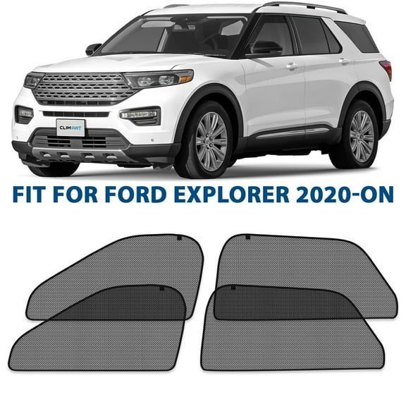 CLIM ART Magnetic Car Window Shades for Ford Explorer 2020-2025 – Custom-Fit Sun Blocker Curtains, Side Window Covers, Essential Car Accessories for Camping, Baby, and Privacy Protection - MS0251