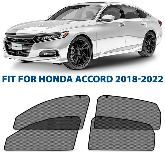 CLIM ART Magnetic Car Window Shades for Honda Accord 2018-2022 – Custom-Fit Sun Blocker Curtains, Side Window Covers, Essential Car Accessories for Camping, Baby, and Privacy Protection - MS0255