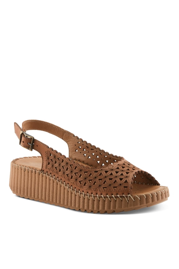 Rowyn Women’s Leather Slingback Wedge with Cushioned Comfort Fit