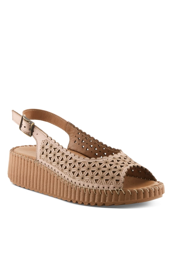 Rowyn Women’s Leather Slingback Wedge with Cushioned Comfort Fit