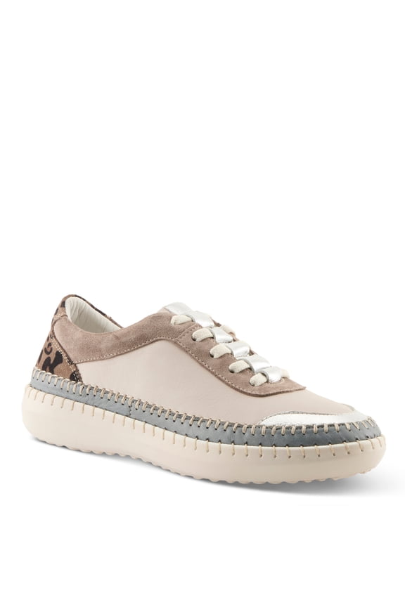 Soku Women’s Mixed-leather Sneaker with Support & Removable Insole