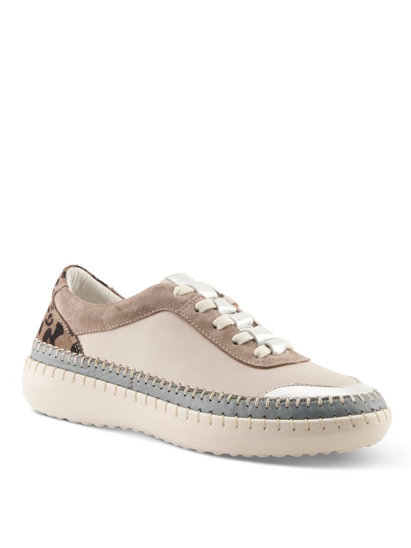 Soku Women’s Mixed-leather Sneaker with Support & Removable Insole