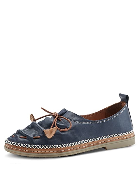 Women's Berna Leather Loafer – Artistic Slip-On Comfort Shoe with Padded Insole, Elastic Vamp, and Durable Rubber Outsole