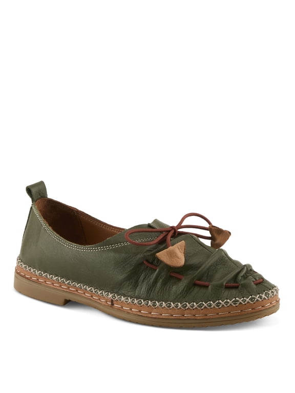 Women's Berna Leather Loafer – Artistic Slip-On Comfort Shoe with Padded Insole, Elastic Vamp, and Durable Rubber Outsole