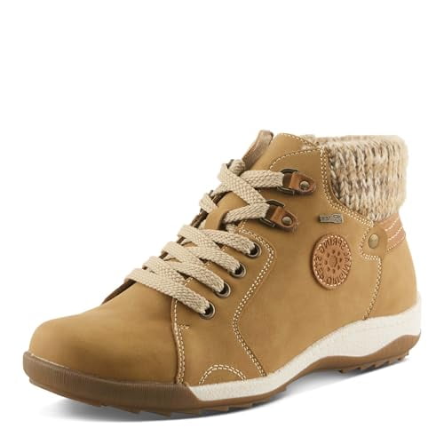 Spring Step Women's Clifton Bootie – Relife Shock Absorbing Sole with Water Resistant Synthetic Upper – Vegan Friendly, Lace Up and Zipper Closure Boot