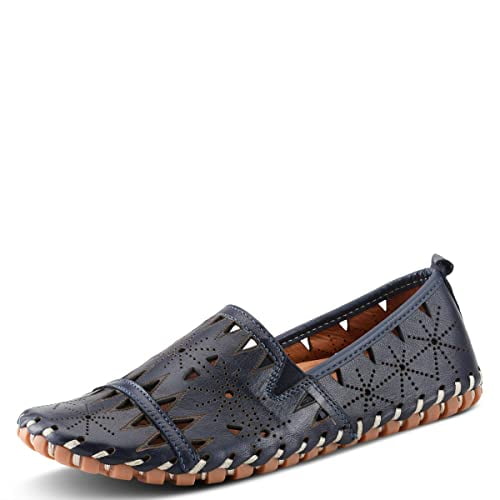 Spring Step Women's Leather Fusaro Loafer Shoe | Comfortable Slip-On Shoes with Rubber Outsole | Ladies Casual Walking Driving Loafers for Work