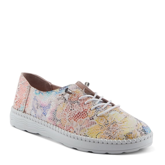 Spring Step Women's Garner Slip-On Sneakers - Floral Design, Removable Insoles, Leather Upper, Made in Turkey