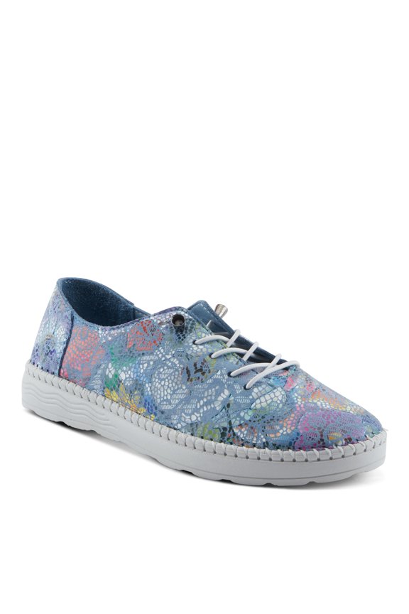 Women's Garner Slip-On Sneakers - Floral Design, Removable Insoles, Leather Upper, Made in Turkey